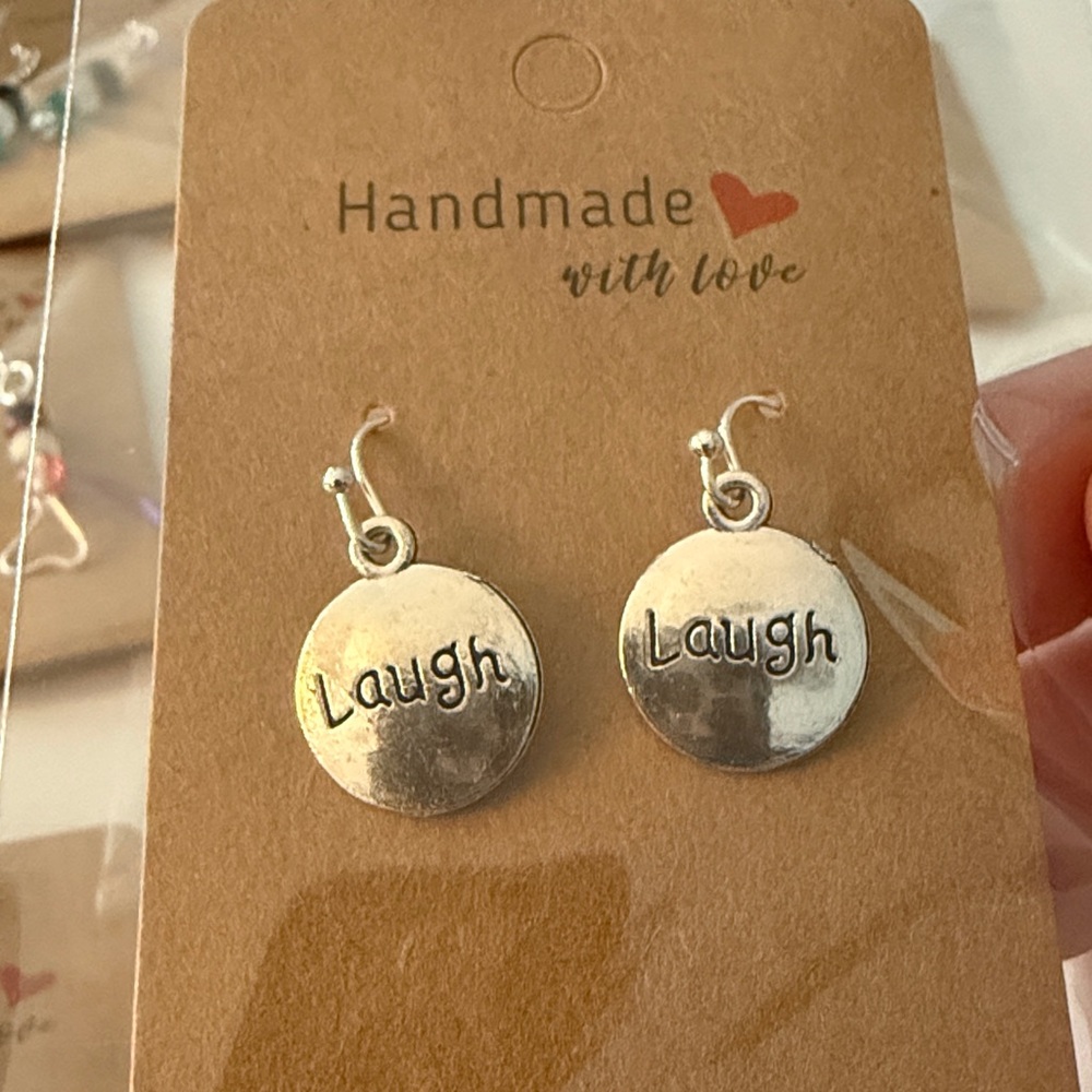 Handmade Silver 'Laugh' Earrings